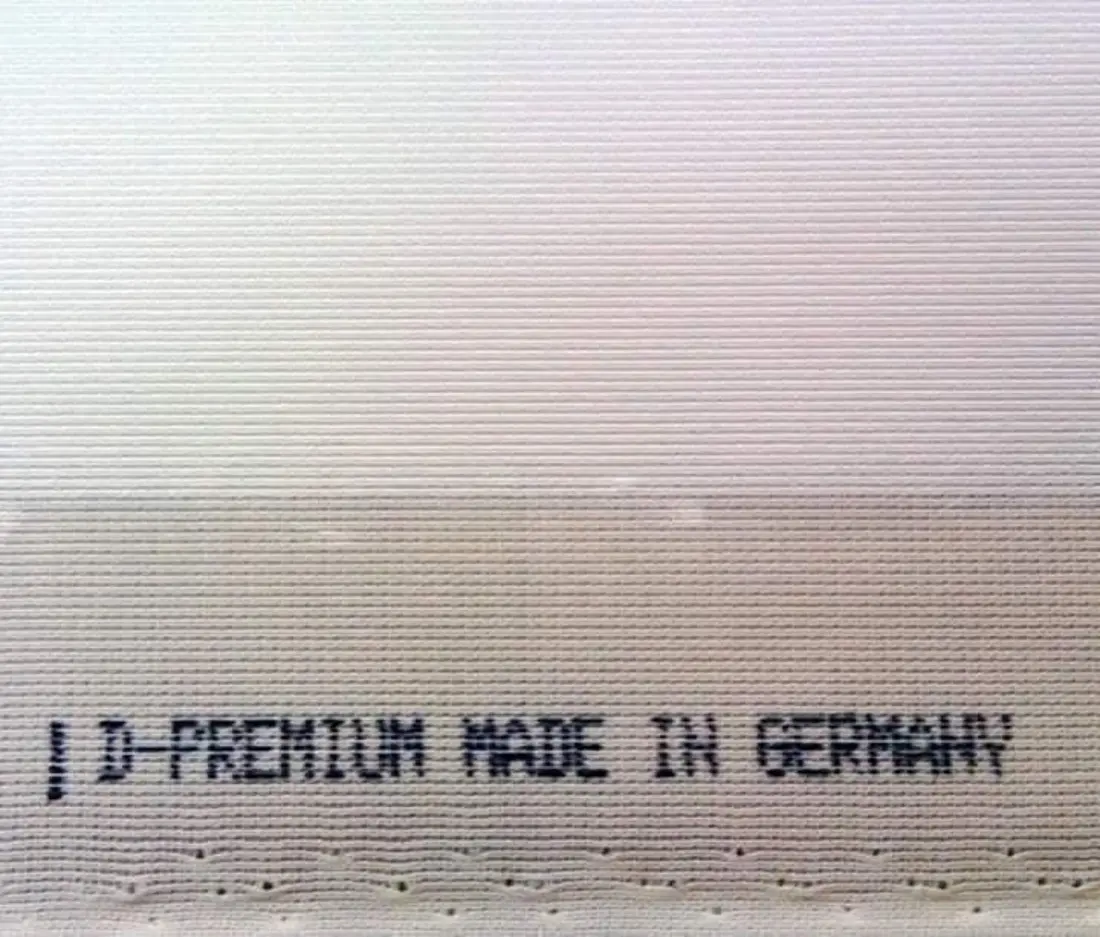 DESCOR tekstilinio lubų audinio ženklinimas Made in Germany
